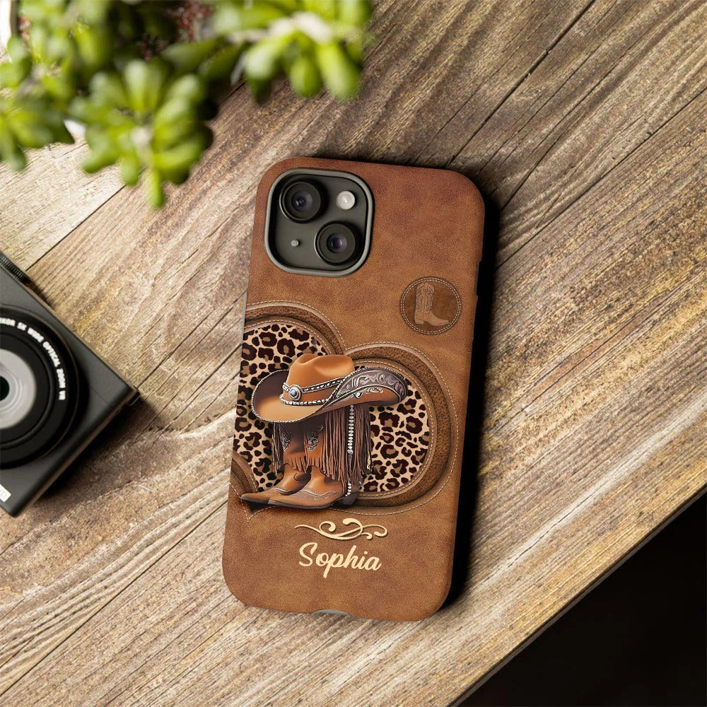 Cowgirl Boots - Personalized Cowgirl Full Print Phone Case