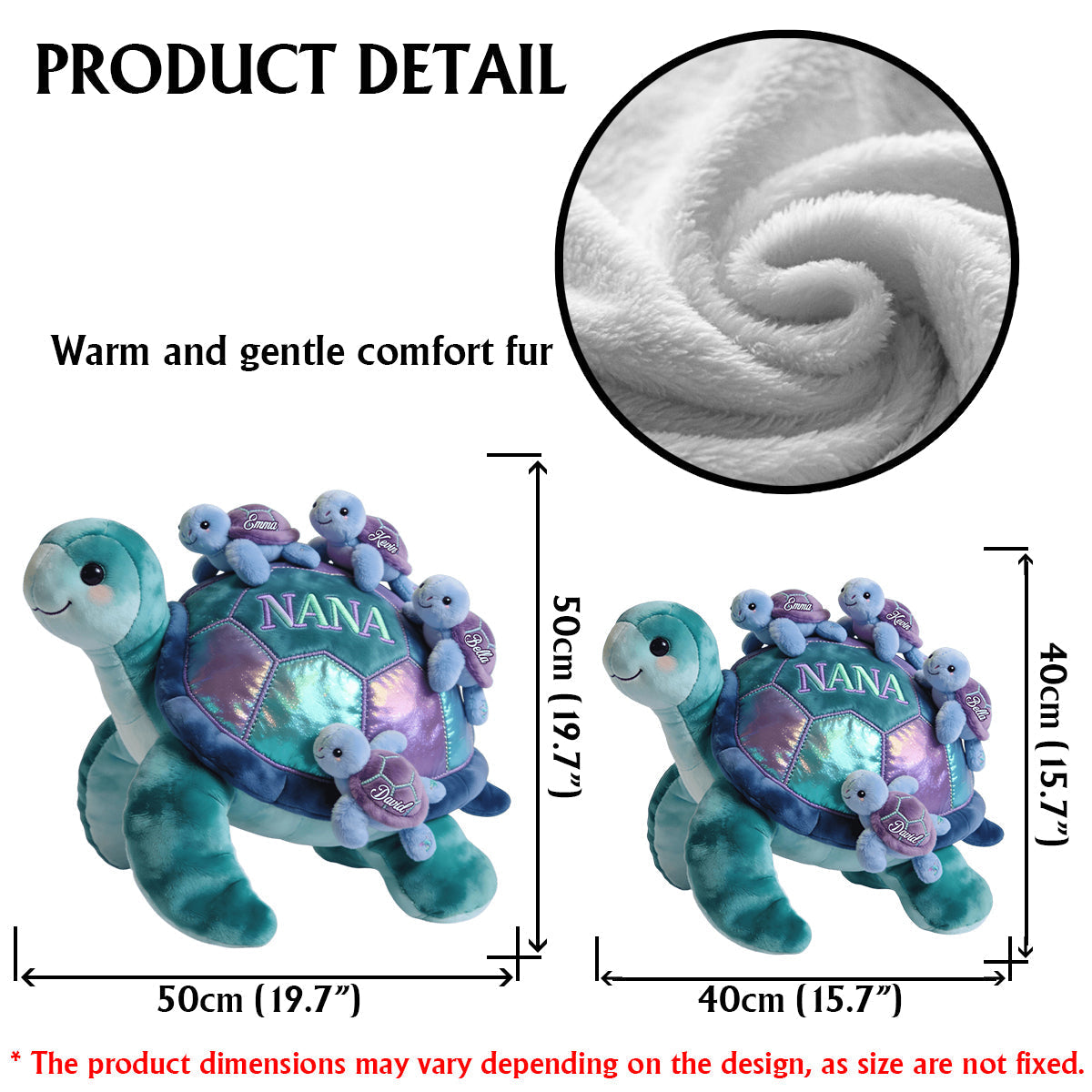 Turtle Gift For Mom Grandma - Personalized Grandma Faux Fur Shaped Pillow