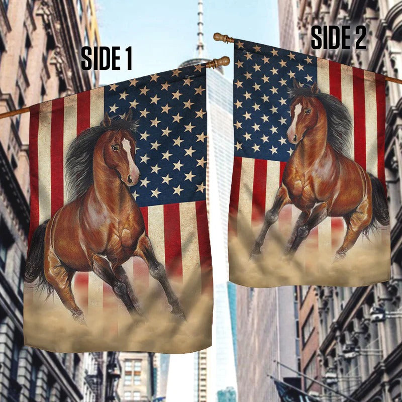 Beautiful Horses American Garden Flag, House Flag