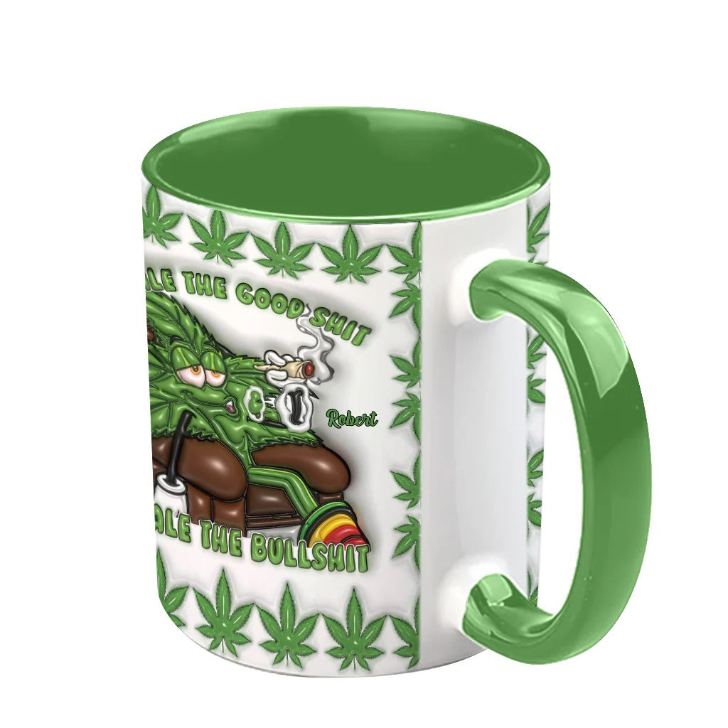 Inhale the Good Sh_t Exhale the Bullsh_t - Personalized Weed Accent Mug
