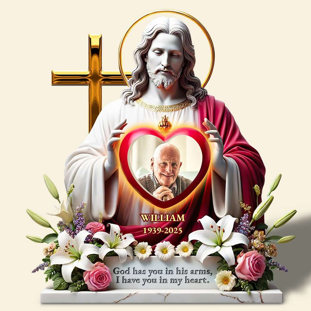Custom Photo Gifts For Heaven - Personalized Acrylic Plaque In God's Arms