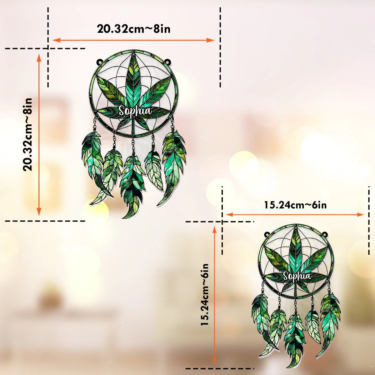 Beautiful Marijuanas - Personalized Weed Window Hanging Suncatcher Ornament