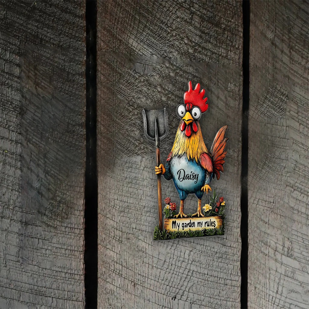 My Garden My Rules - Personalized Cut Metal Sign