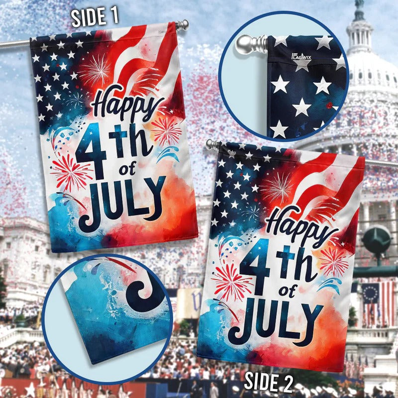 Happy 4th Of July Independence Day American Garden Flag, House Flag