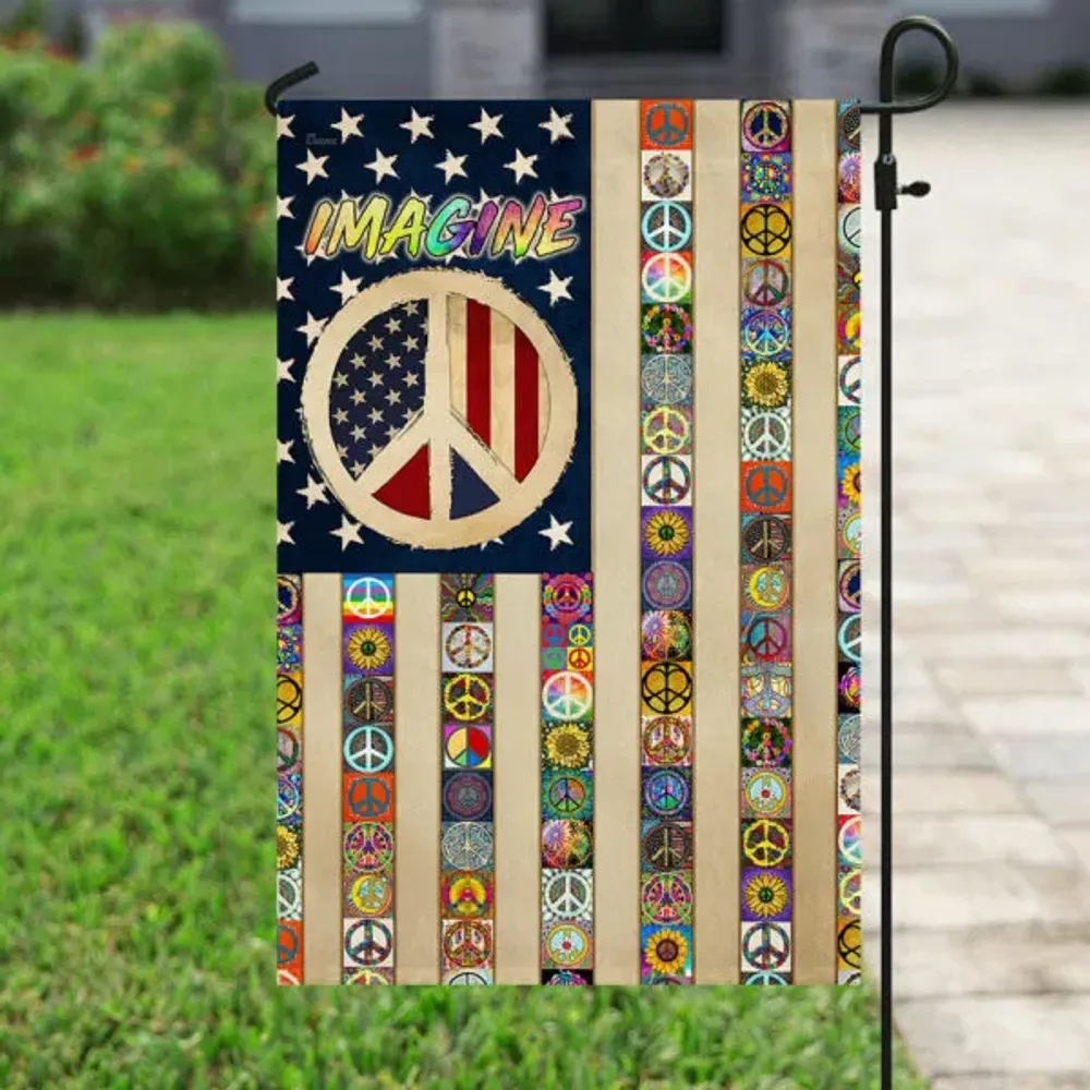 Hippie Imagine Garden Flag, House Flag