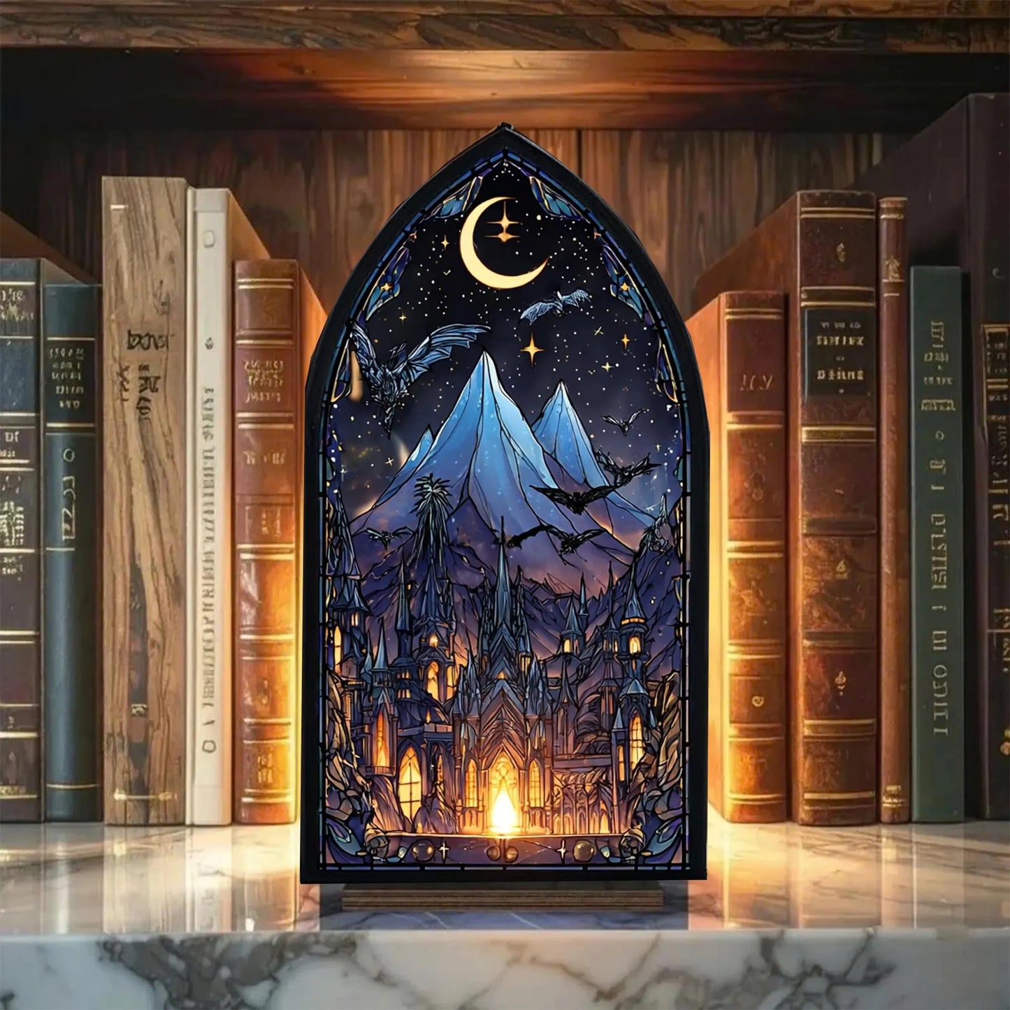 Celestial Night City Suncatcher Candle Holder