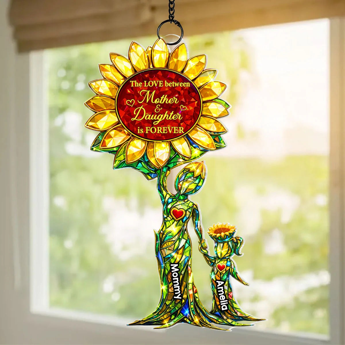 You Be a Mom Mother Daughter - Personalized Suncatcher - Hanging Decor - Heartfelt Mother's Day Gift for Daughter