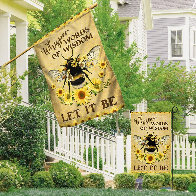 Bee Hippie Garden Flag, House Flag