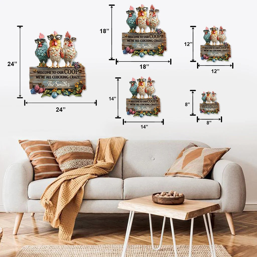 Welcome To Our Coop - Personalized Metal Sign