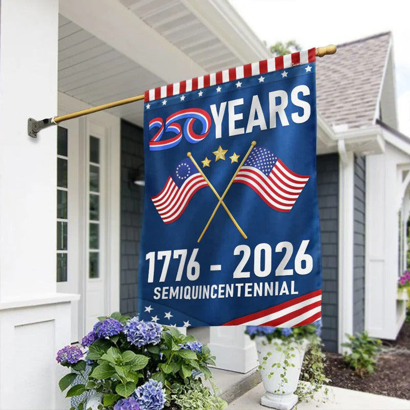 America 250th Anniversary US Semiquincentennia Garden Flag, House Flag