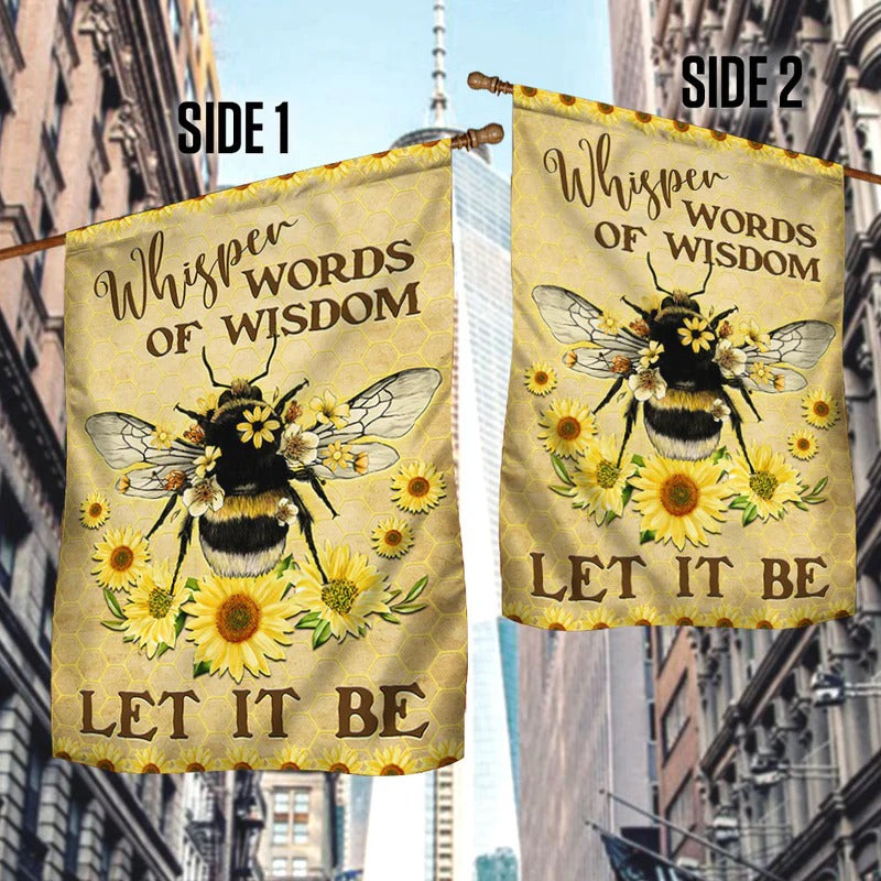 Bee Hippie Garden Flag, House Flag