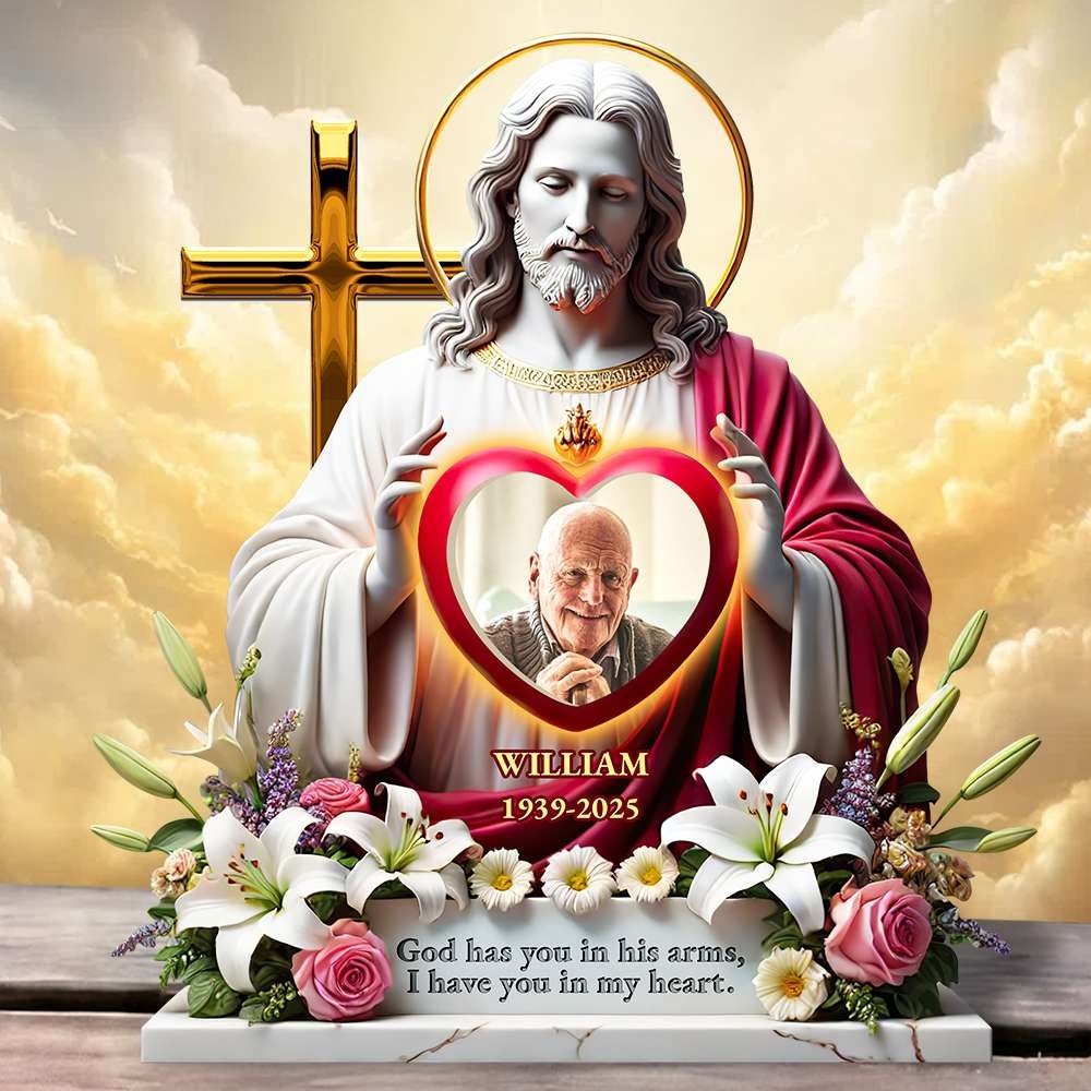 Custom Photo Gifts For Heaven - Personalized Acrylic Plaque In God's Arms