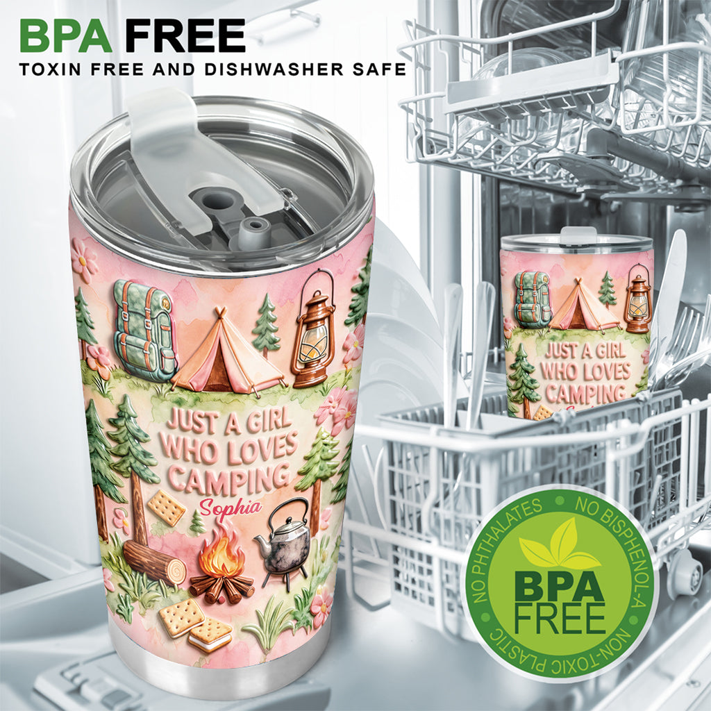 Just A Girl Who Loves Camping – Personalized Tumbler