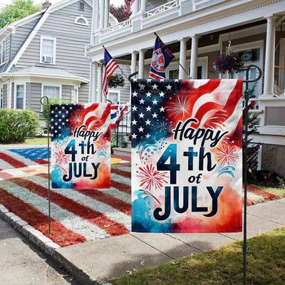 Happy 4th Of July Independence Day American Garden Flag, House Flag