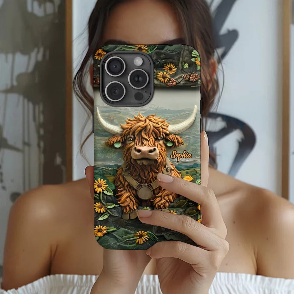 Cute Highland Cow - Personalized Highland Cow Full Print Phone Case
