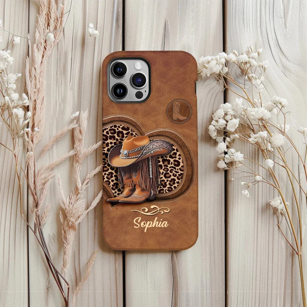 Cowgirl Boots - Personalized Cowgirl Full Print Phone Case