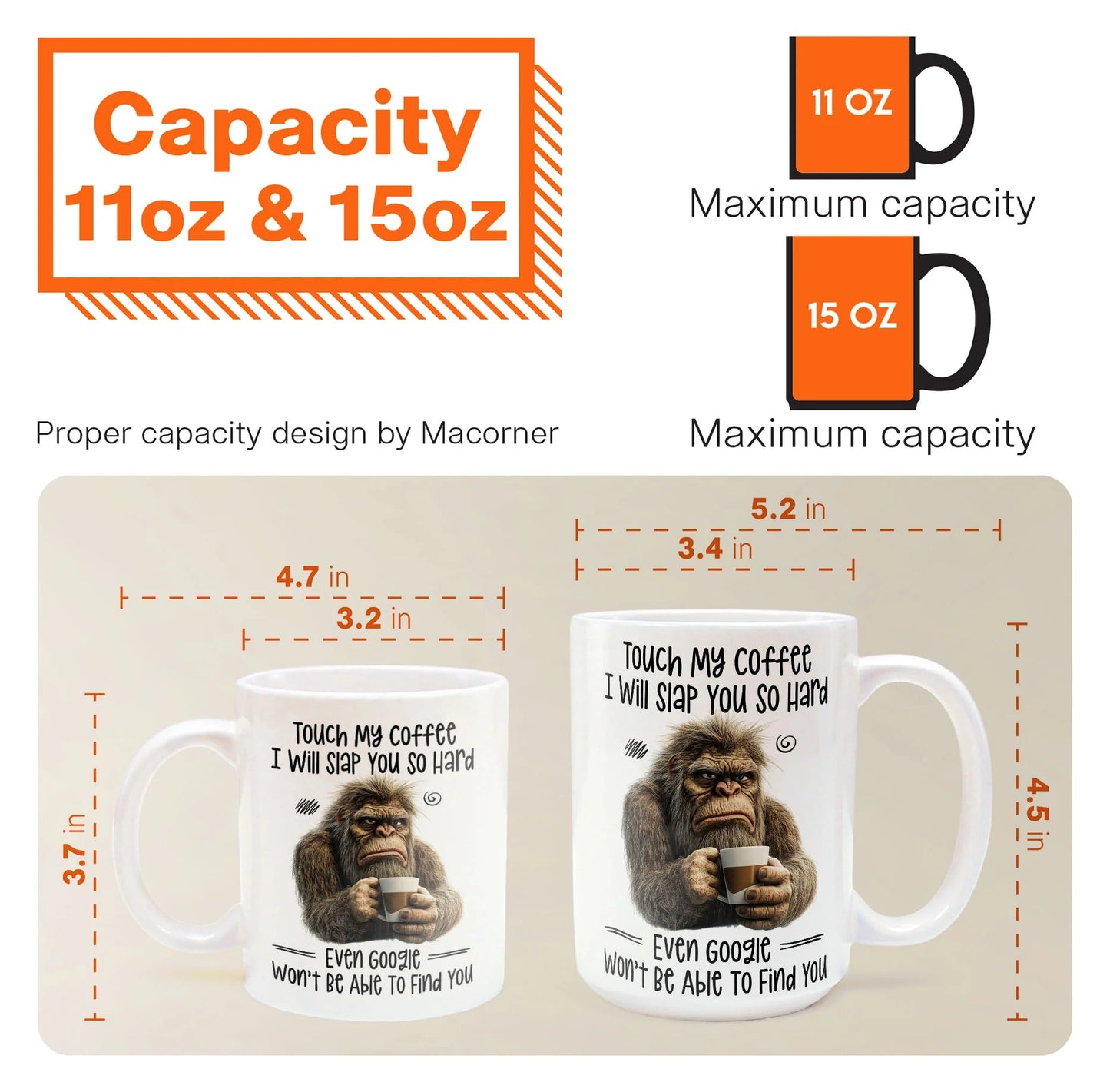Funny Mug - Touch My Coffee I Will Slap You So Hard