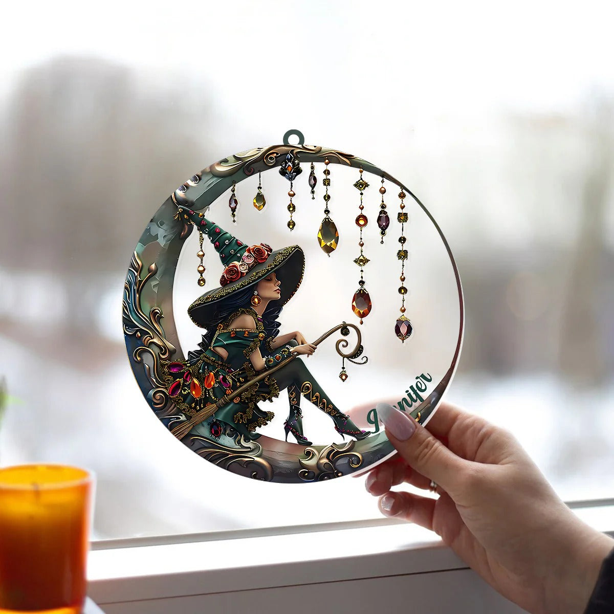 Beautiful Witch - Personalized Witch Window Hanging Suncatcher