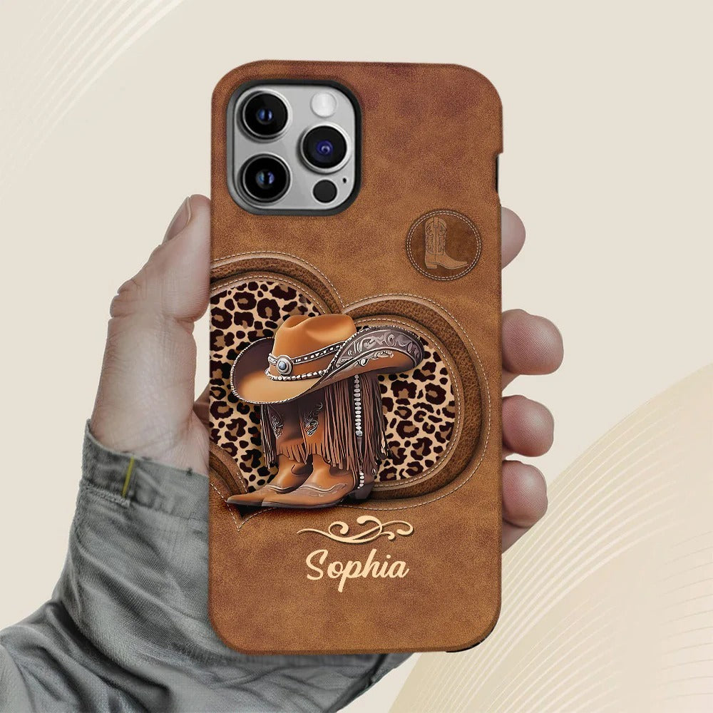 Cowgirl Boots - Personalized Cowgirl Full Print Phone Case