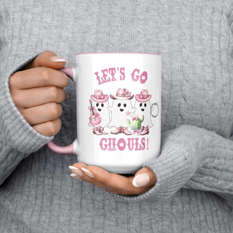Coquette Cowgirl Halloween Ghost Mug
