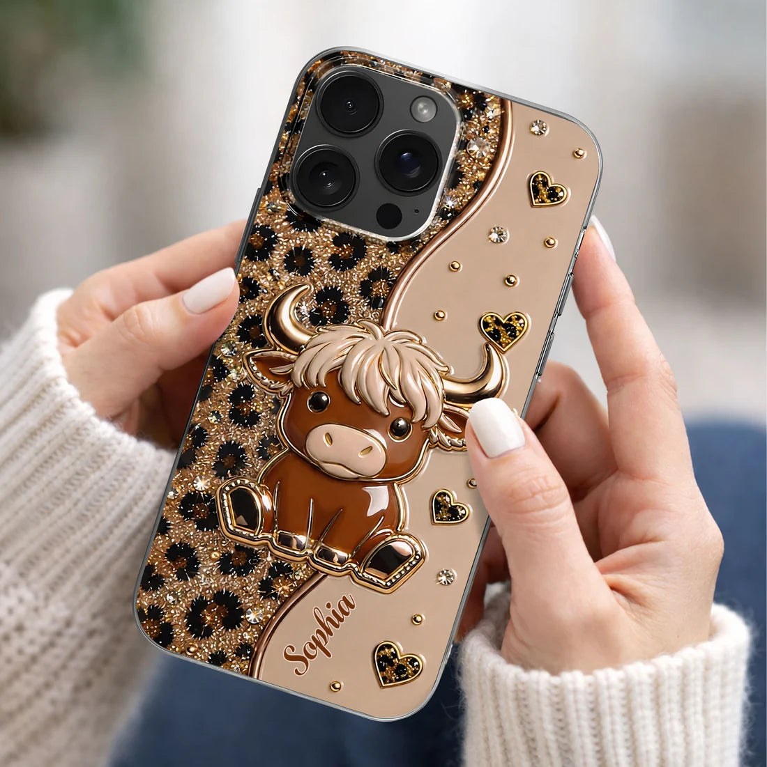 Personalized Cute Highland Cow Phone Case