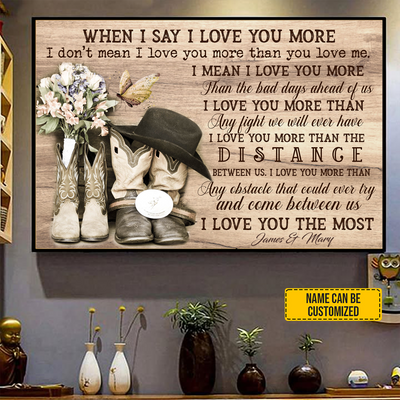 I Love You The Most Canvas, Poster, Wall Decor
