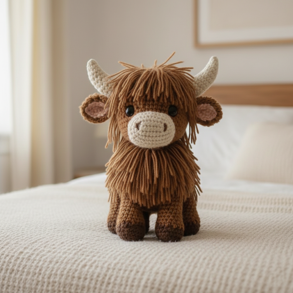 Cozy Highland Cow Shaped Pillow