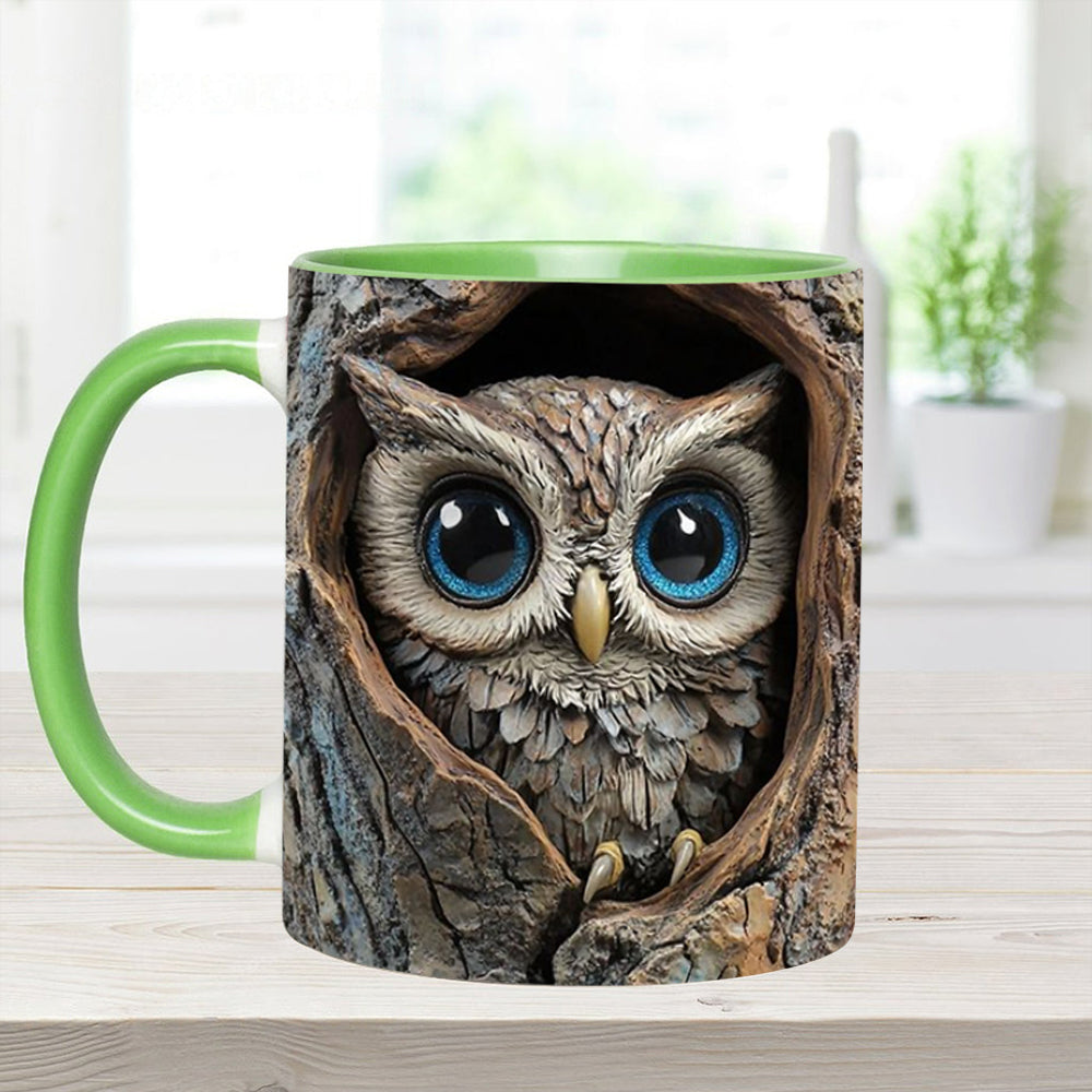 Owl accent mug - Personalized Accent Mug