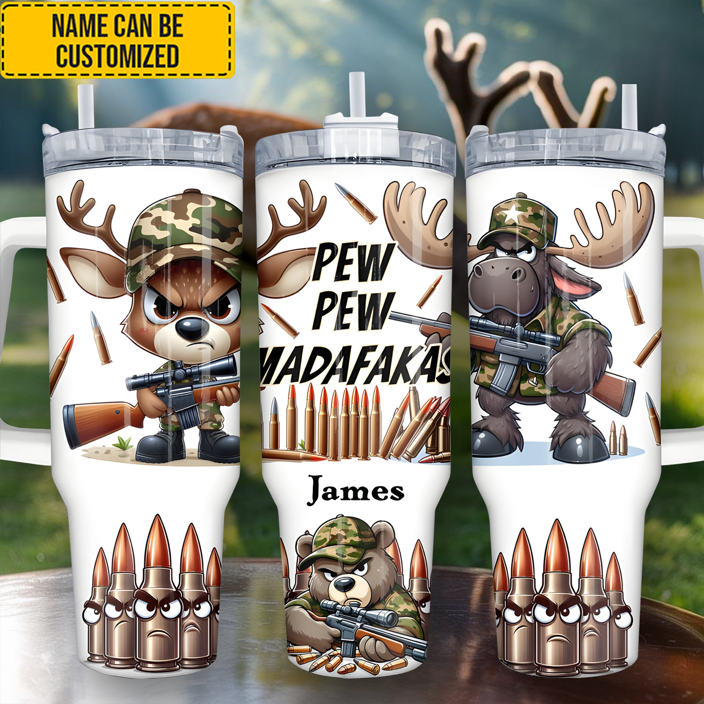Personalized Funny Hunting Tumbler 40oz
