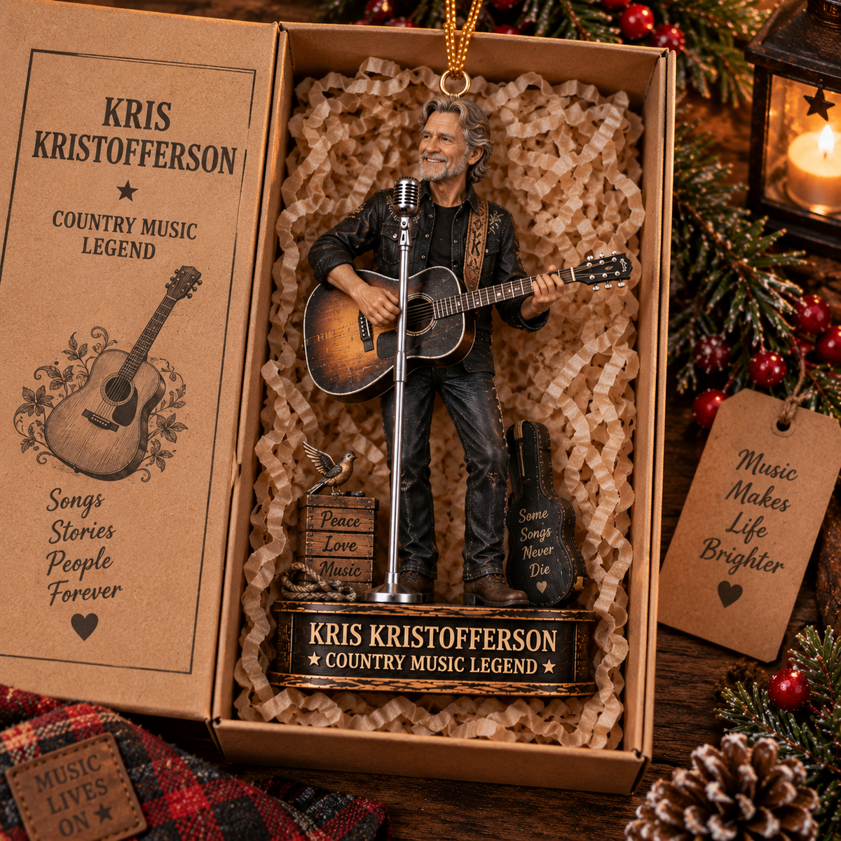 Kris Kristofferson Collectible Christmas Ornament – Country Music Legend Gift for Fans