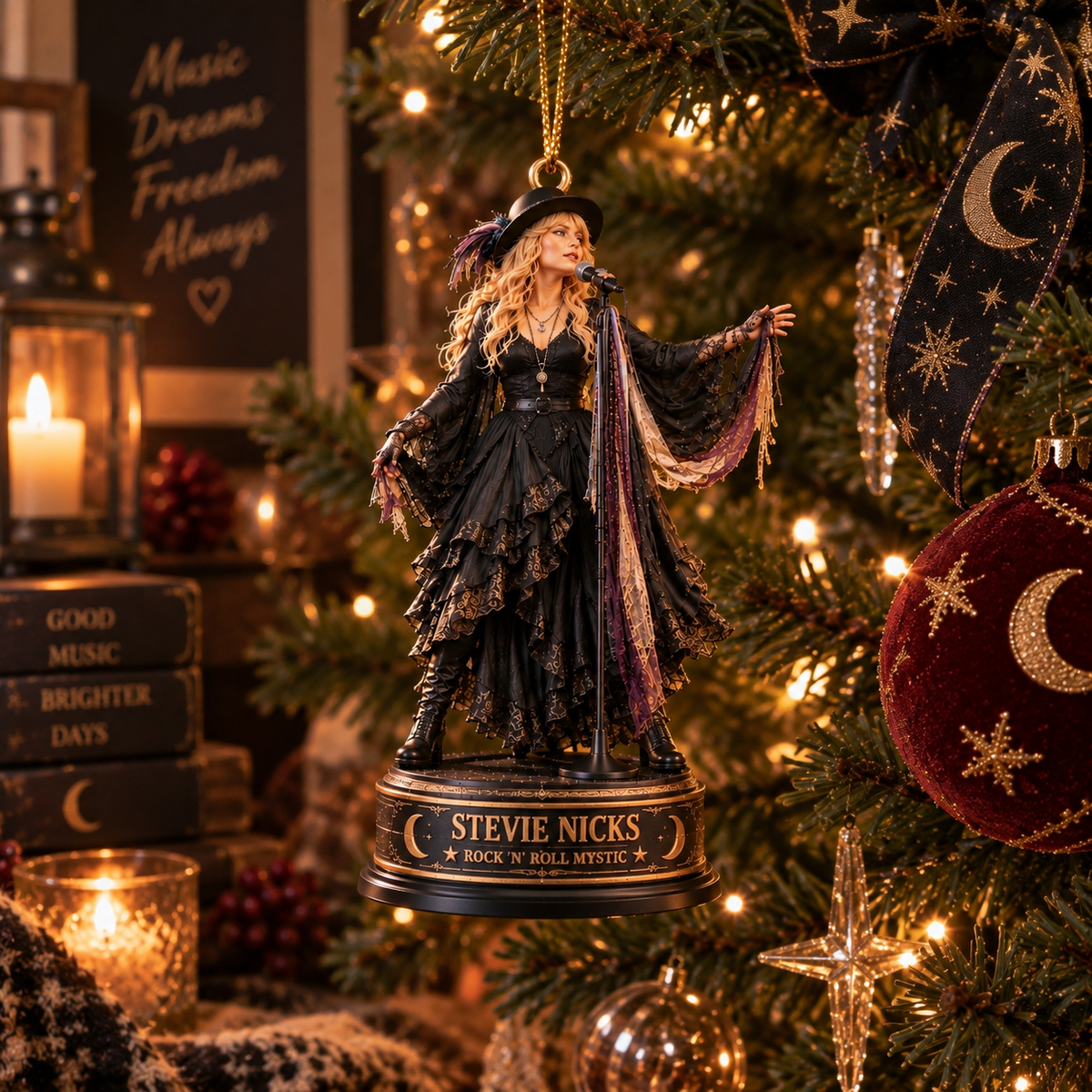 Stevie Nicks – Fleetwood Mac Collectible Christmas Ornament – Rock ’n’ Roll Mystic Gift for Fans