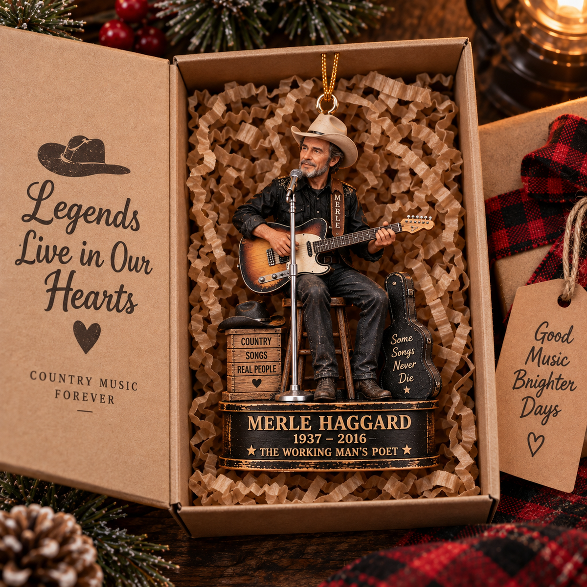 Merle Haggard The Working Man’s Poet – Country Music Collectible Acrylic Ornament