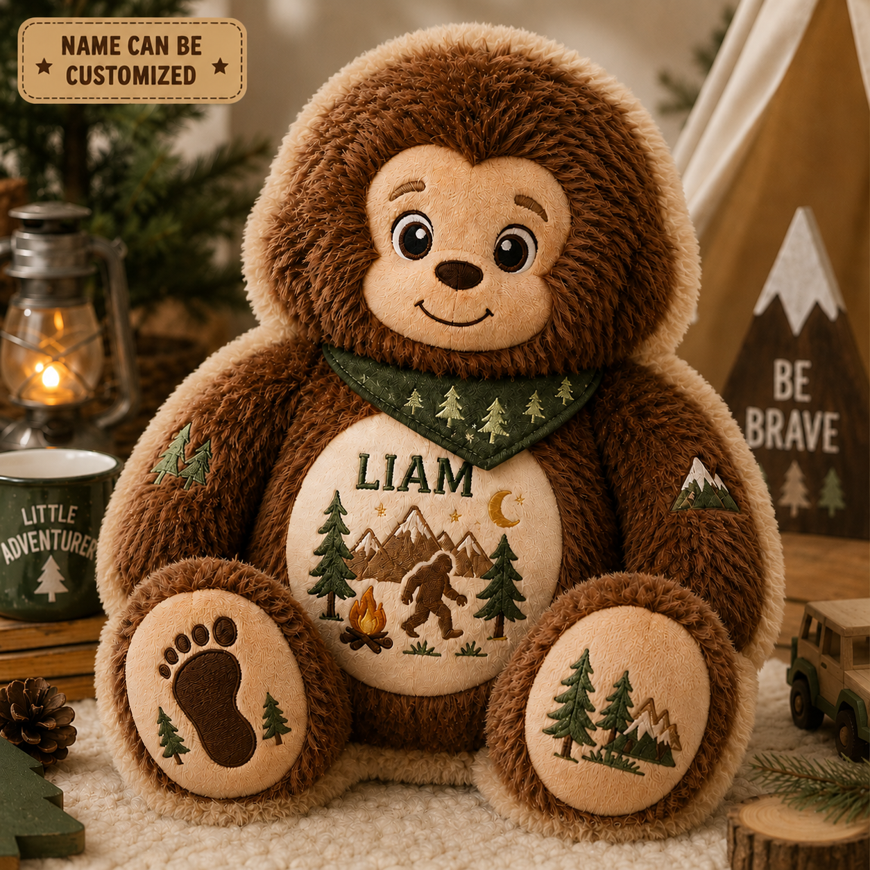 Bigfoot Little Adventurer – Personalized Custom Shaped Pillow