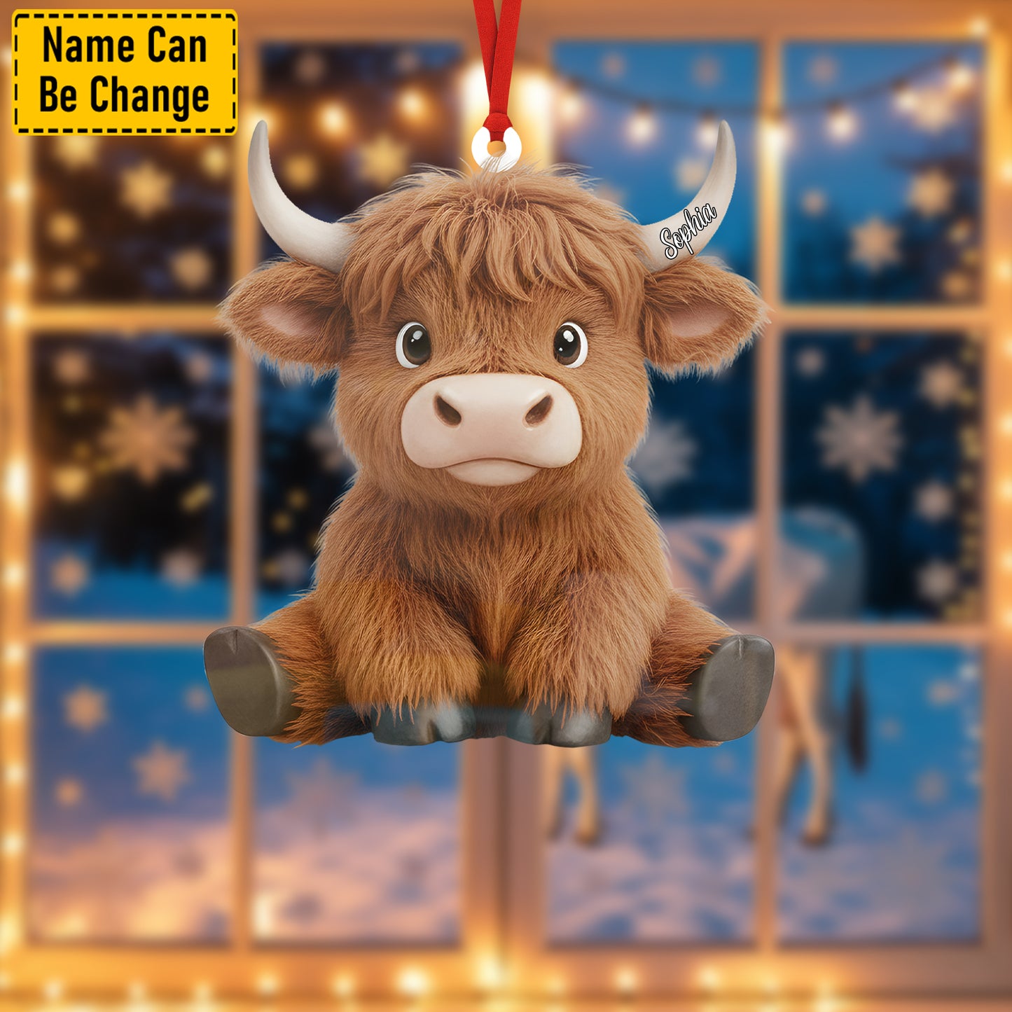 Personalized Christmas Cow Ornament