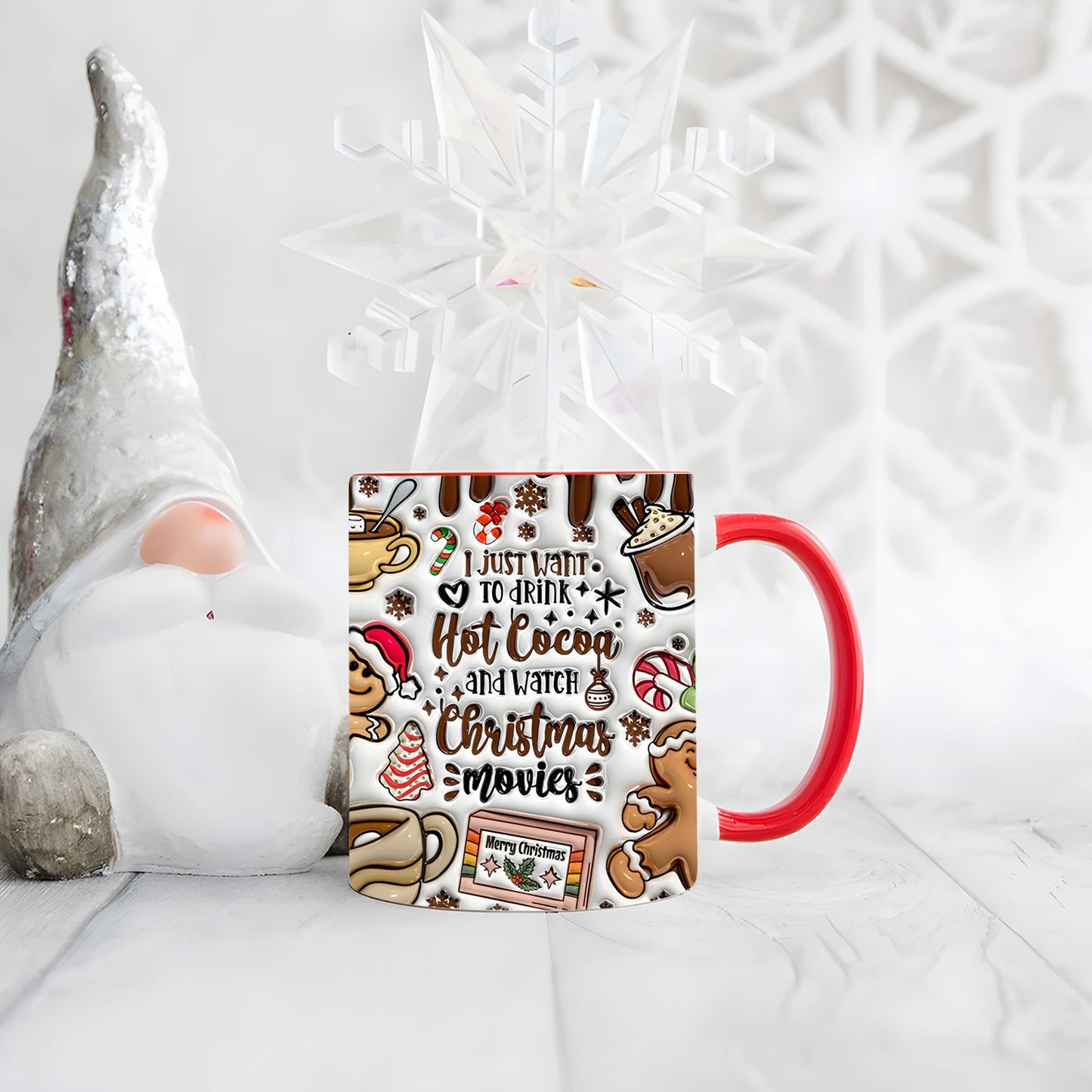 I Just Want To Drink Cocoa - Christmas Accent Mug