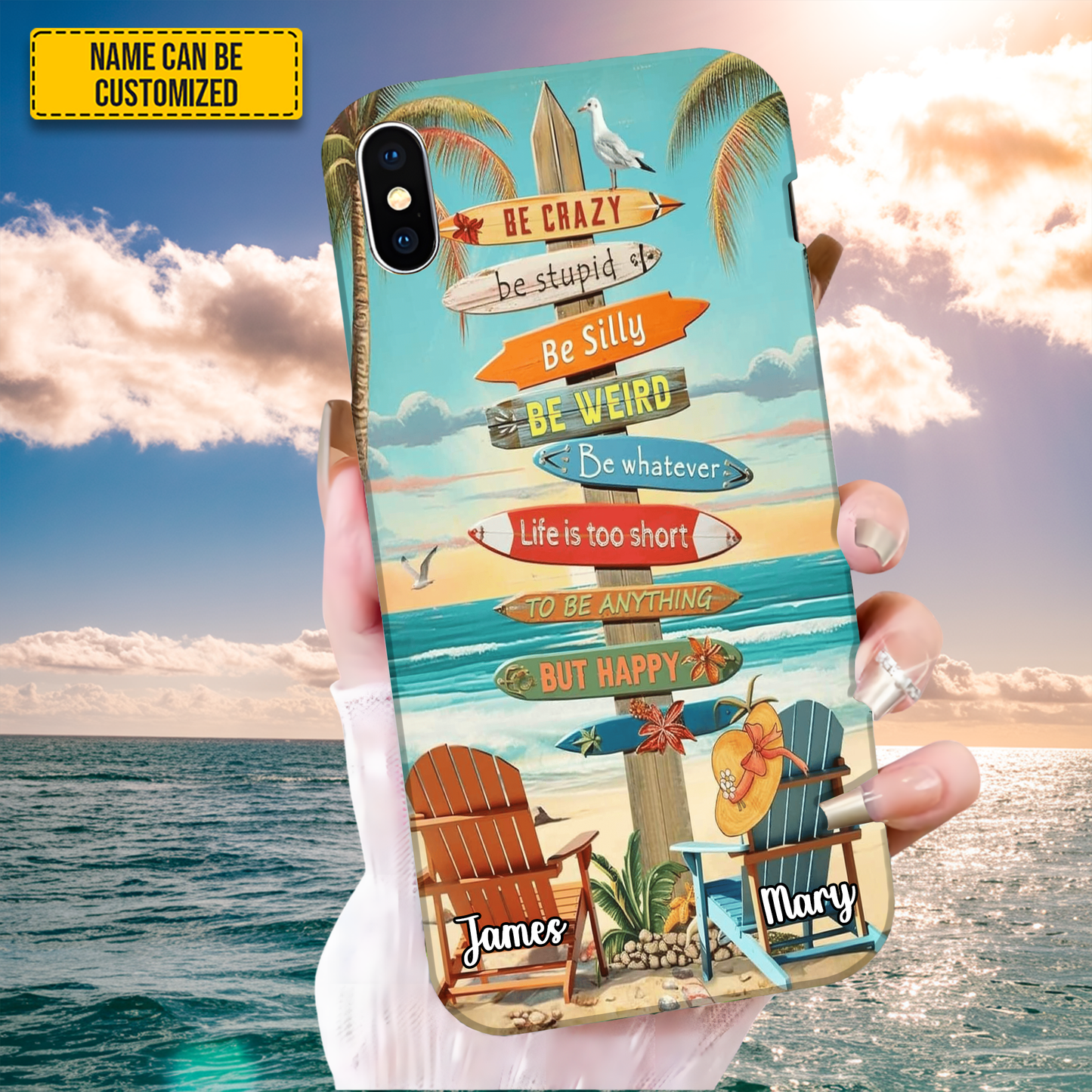 Beach Vibes - Personalized Couple Phone Case