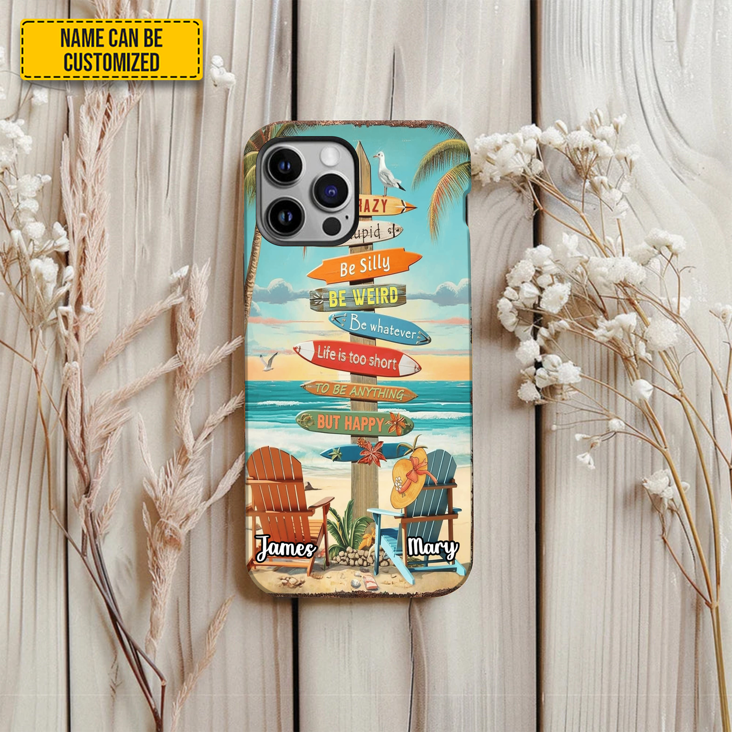 Beach Vibes - Personalized Couple Phone Case
