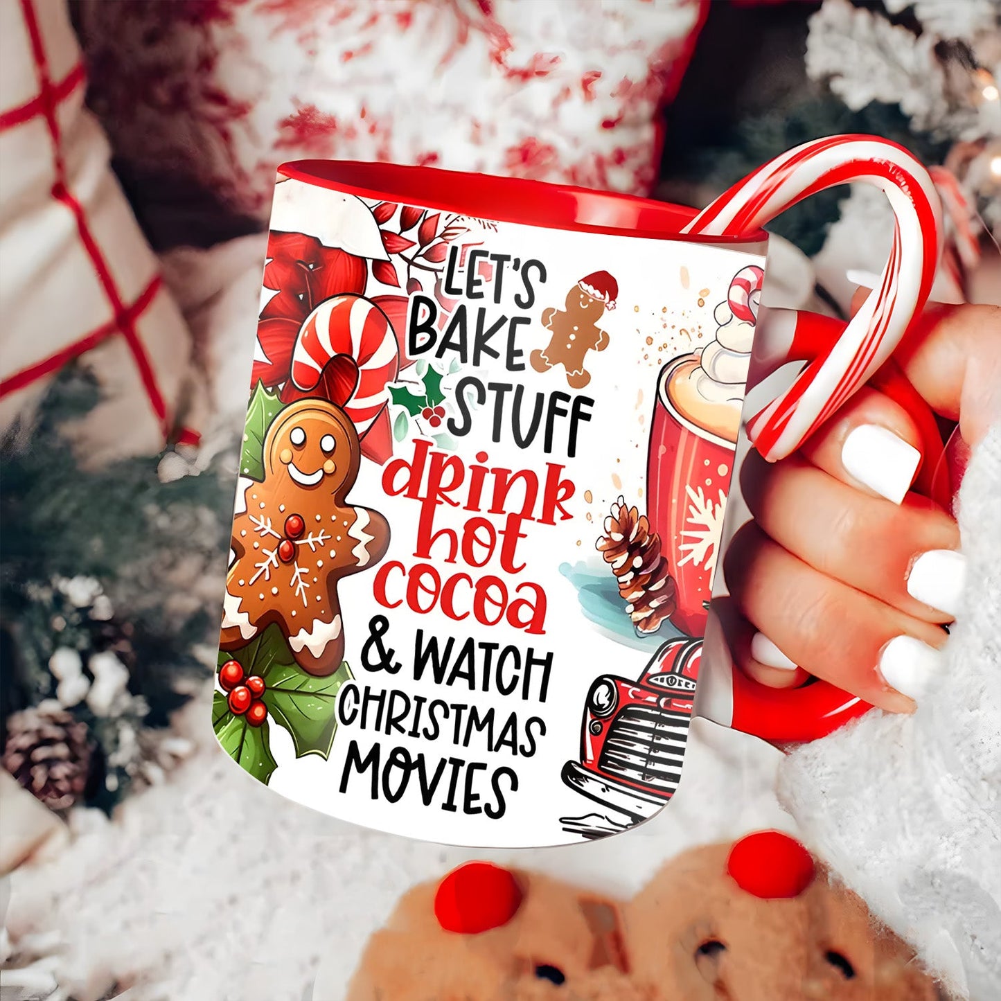 Let's Bake Stuff Drink Hot Cocoa - Christmas Accent Mug