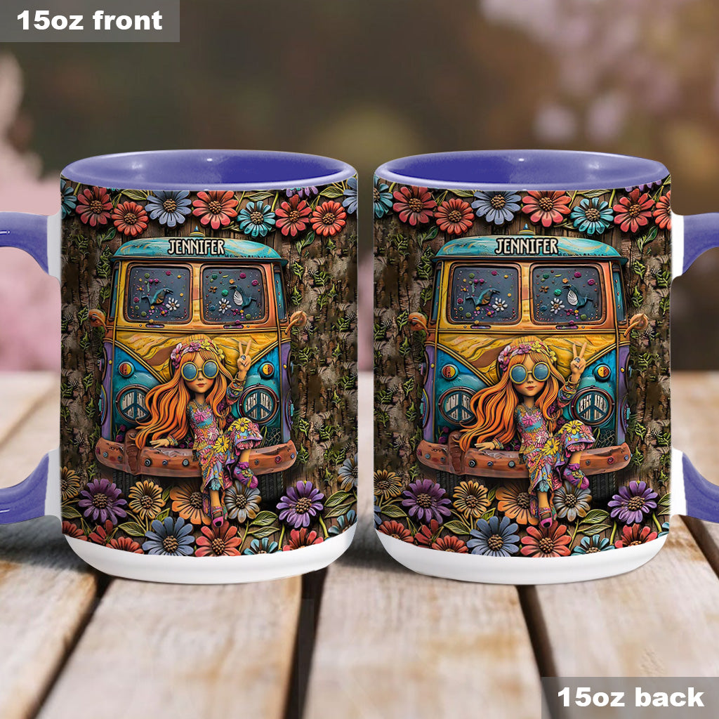 Hippie Girl - Personalized Hippie Accent Mug