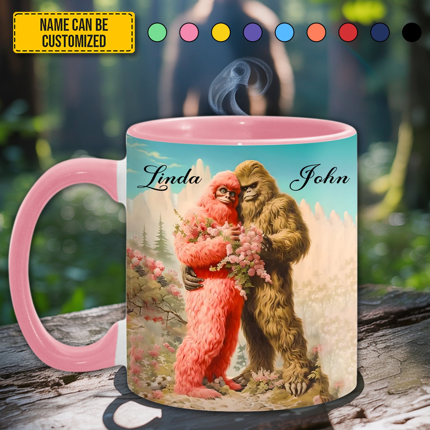 BigFoot Lovers Anniversary – Personalized Bigfoot Accent Mug