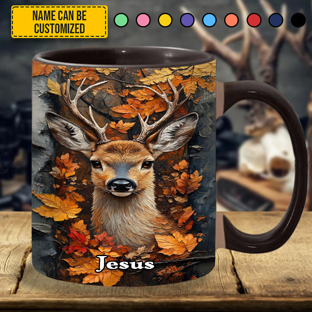 Autumn Stag – Personalized Deer Accent Mug