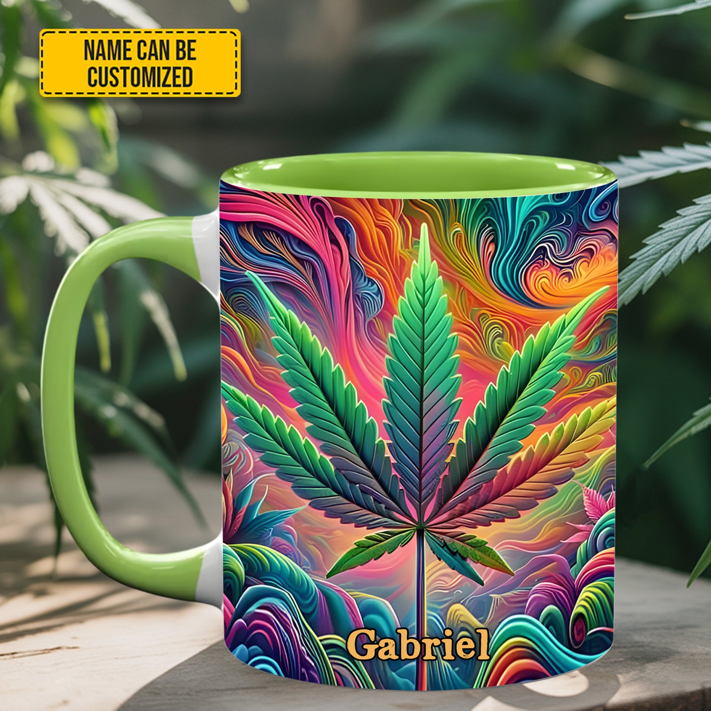 Personalized Colorful Weed Accent Mug