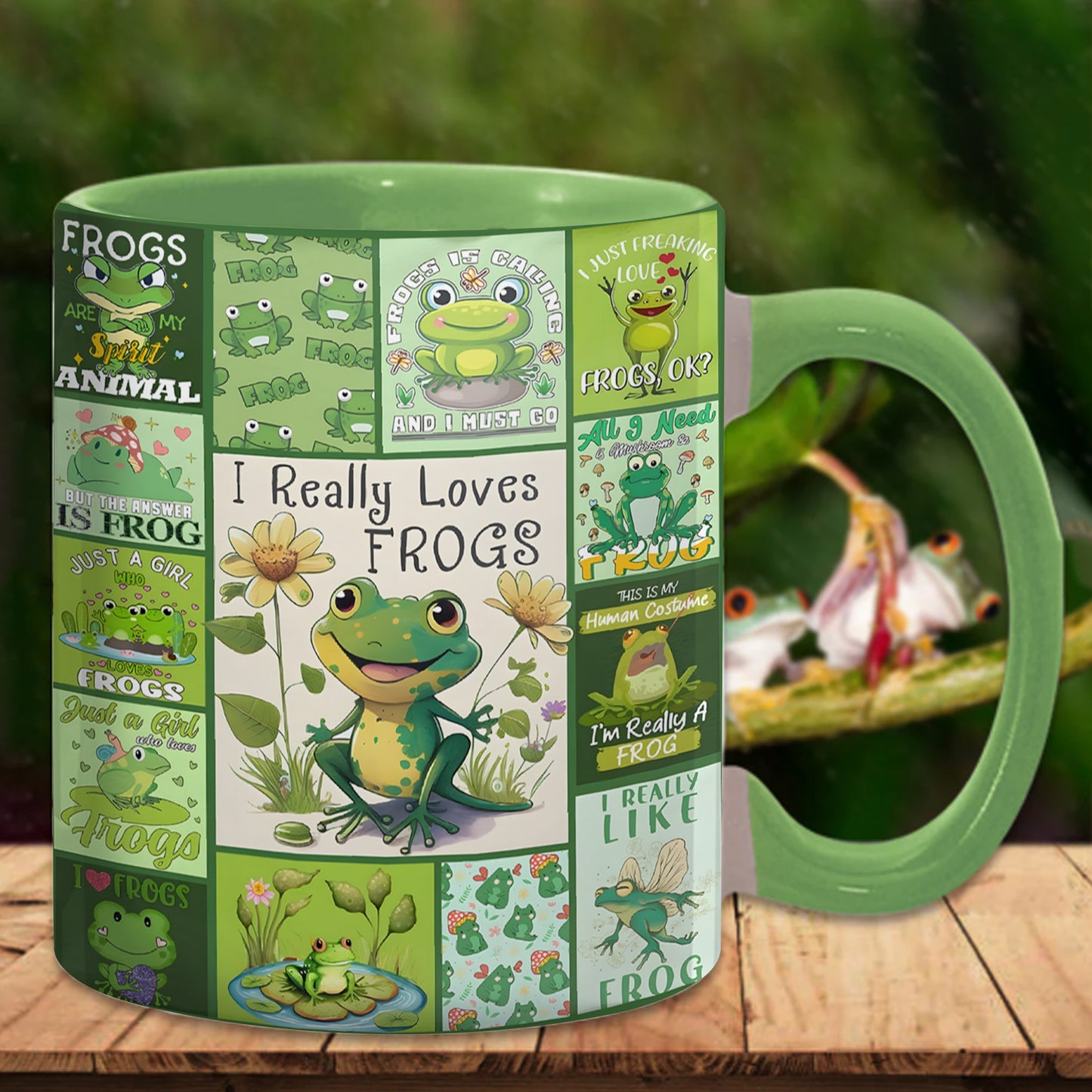 I Really Love Frogs - Cute Frog Accent Mug