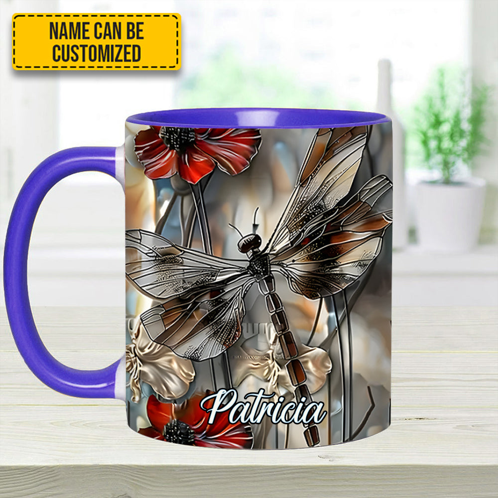 Fantasy Dragonfly Personalized Accent Mug
