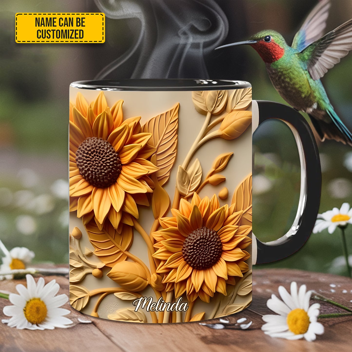 Sunflower accent mug - Personalized Accent Mug