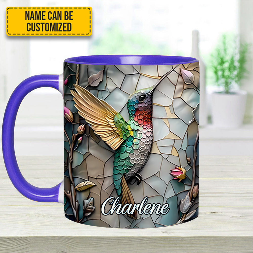 Artistic Hummingbird - Personalized Hummingbird Accent Mug