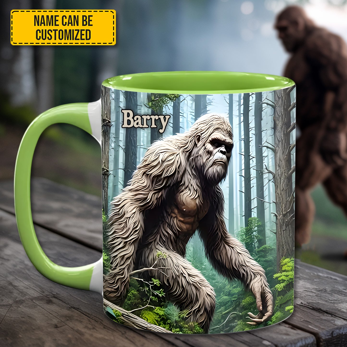Personalized Bigfoot Forest Accent Mug