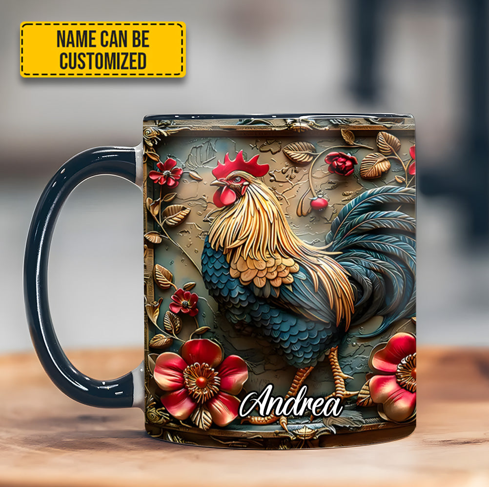 Vintage Rooster – Personalized Chicken Accent Mug