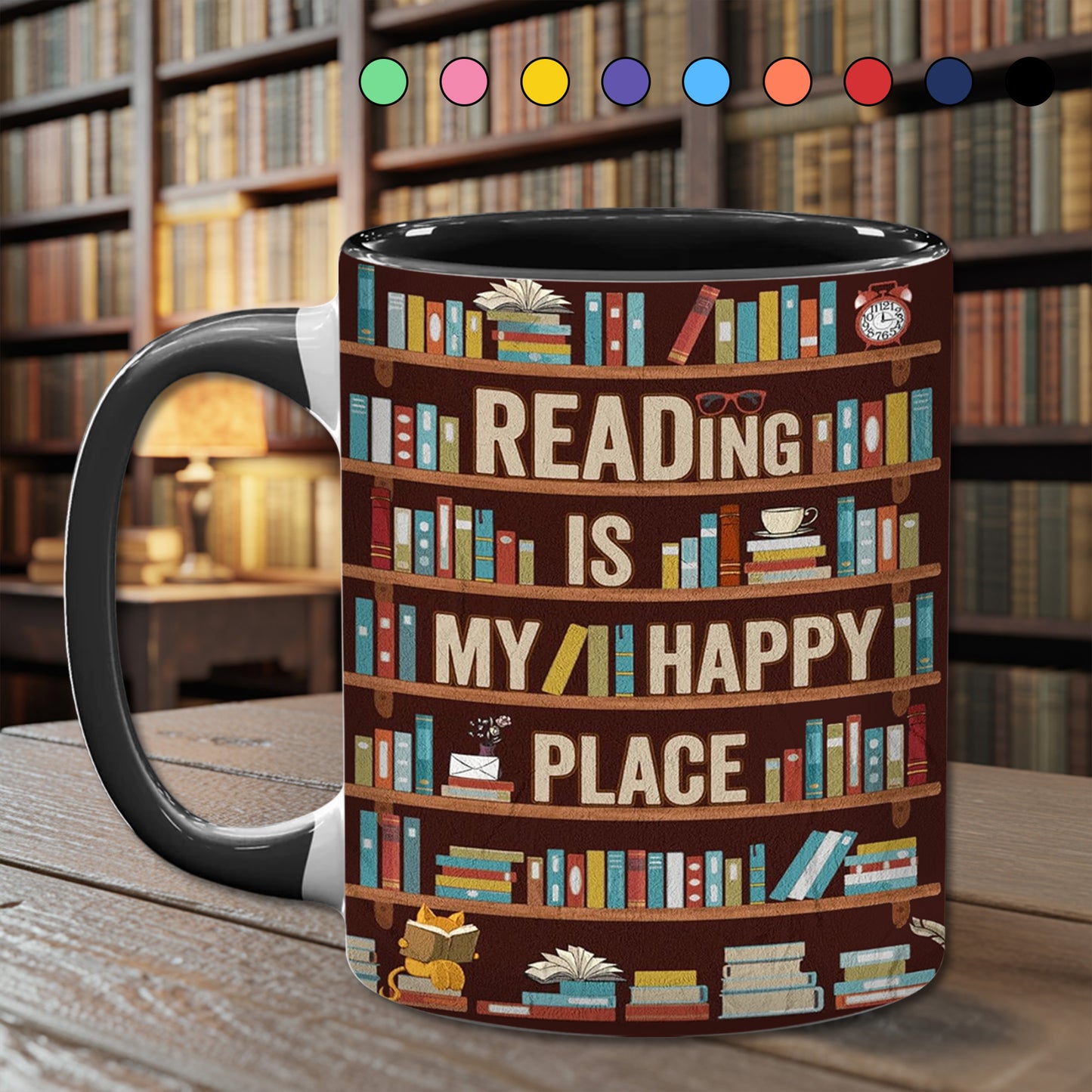 Reading Is My happy Place - Book Accent Mug