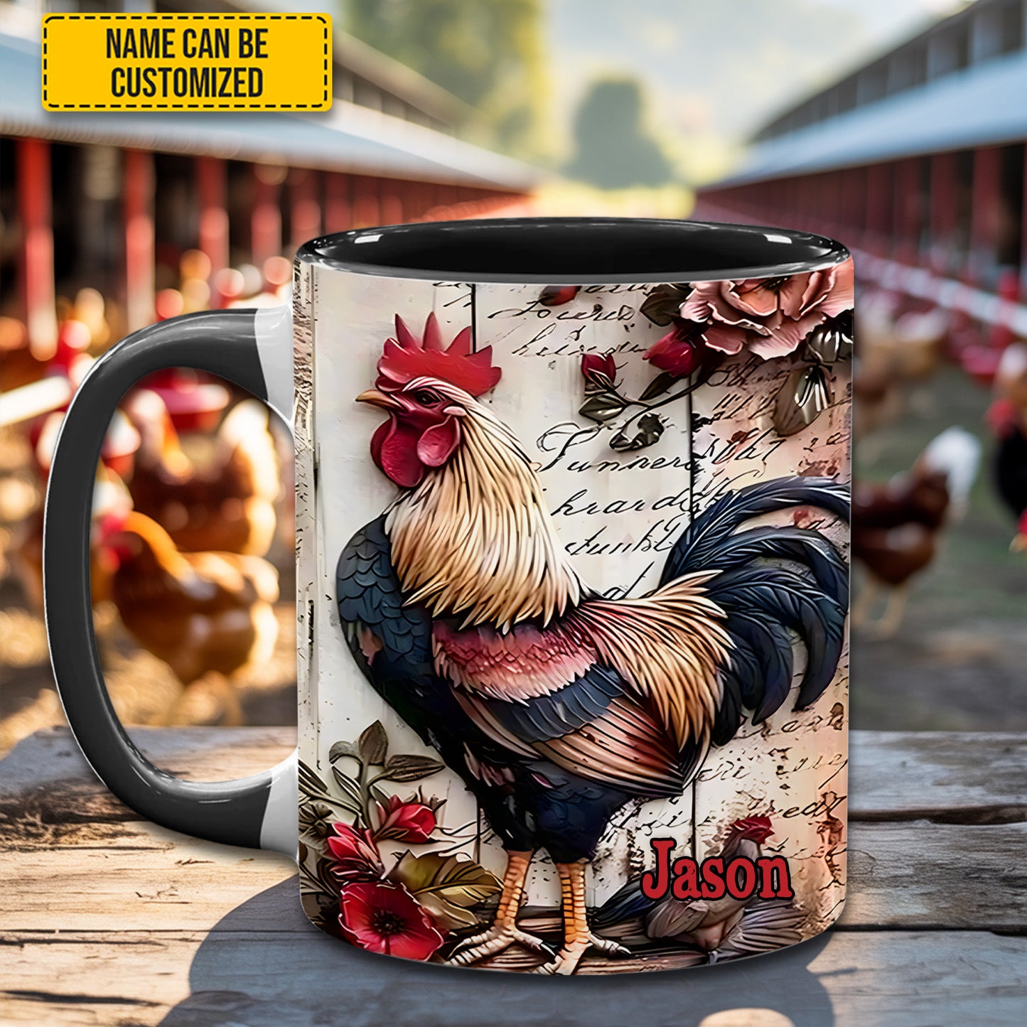 Rooster Farmhouse – Personalized Chicken Accent Mug